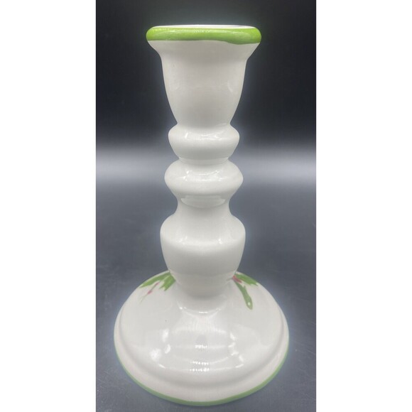 VTG Laurie Gates Los Angeles Pottery CHRISTMAS Candle Holders 7” Set of 2 - Picture 7 of 9